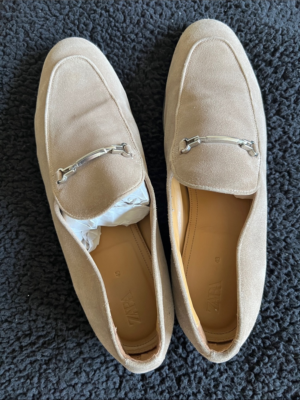 Zara Men’s Tan Suede Bit Loafers